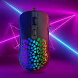 Maxbell Ultralight RGB Gaming Mouse Wired Hollow-Out Design High Precision Black