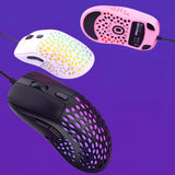 Maxbell Ultralight RGB Gaming Mouse Wired Hollow-Out Design High Precision Black