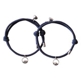 Maxbell Lovers Matching Bracelet Braided Magnetic Distance Bracelet Blue