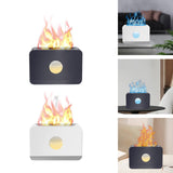 Maxbell Air Humidifier Quiet With Flame Essential Oil Diffuser for Home Office White