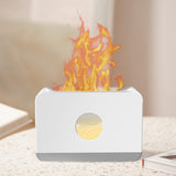 Maxbell Air Humidifier Quiet With Flame Essential Oil Diffuser for Home Office White