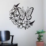 Maxbell Flower Butterflies Wall Art Sculptures Silhouette Hanging for Bathroom Decor