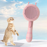 Maxbell Pet Hair Removal Comb Shedding Brush Self Cleaning Massage Tools Dog Brush Pink