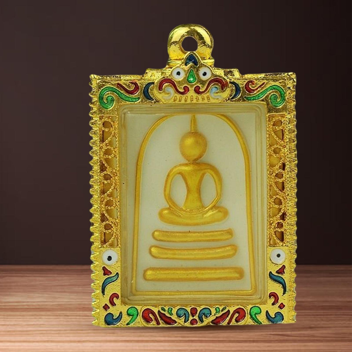 Maxbell Thai Buddha Amulet Pendant Phra Somdej Buddha Gift Thailand Gold Painted