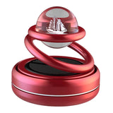 Maxbell Solar Powered Car Air Freshener Creative Small Car Diffuser for Car Interior Red