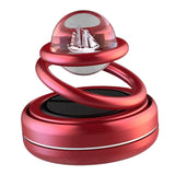 Maxbell Solar Powered Car Air Freshener Creative Small Car Diffuser for Car Interior Red