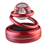 Maxbell Solar Powered Car Air Freshener Creative Small Car Diffuser for Car Interior Red