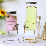 Maxbell Metal Drink Dispenser Stand Glass Water Dispenser Stand for Bar Weddings Gold