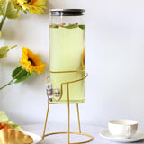 Maxbell Metal Drink Dispenser Stand Glass Water Dispenser Stand for Bar Weddings Gold