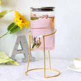 Maxbell Metal Drink Dispenser Stand Glass Water Dispenser Stand for Bar Weddings Gold