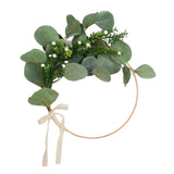 Maxbell Artificial Flowers Spring Hoop Wreath for Holiday Party Wall Hanging Decor B