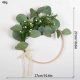 Maxbell Artificial Flowers Spring Hoop Wreath for Holiday Party Wall Hanging Decor B