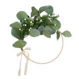 Maxbell Artificial Flowers Spring Hoop Wreath for Holiday Party Wall Hanging Decor B