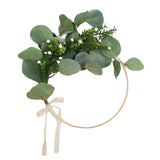 Maxbell Artificial Flowers Spring Hoop Wreath for Holiday Party Wall Hanging Decor B