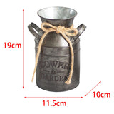 Maxbell Milk Can Vase Flower Bucket Pot Galvanized Iron Farmhouse Patio Garden Decor