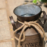 Maxbell Milk Can Vase Flower Bucket Pot Galvanized Iron Farmhouse Patio Garden Decor