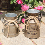 Maxbell Milk Can Vase Flower Bucket Pot Galvanized Iron Farmhouse Patio Garden Decor