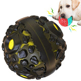 Maxbell Squeaky Dog Ball Toys for Aggressive Chewers Rubber Chew Ball Yellow Black