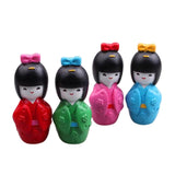 Maxbell 4x Handcrafted Japanese Doll Resin Statue Tabletop Decoration Exquisite