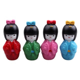 Maxbell 4x Handcrafted Japanese Doll Resin Statue Tabletop Decoration Exquisite