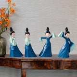 Maxbell Dancer Figurine Resin Statue Art Sculpture for Desktop Bedroom Bookshelf 2x Large 2x Small
