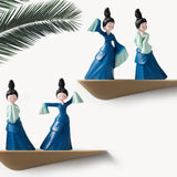Maxbell Dancer Figurine Resin Statue Art Sculpture for Desktop Bedroom Bookshelf 2x Large 2x Small