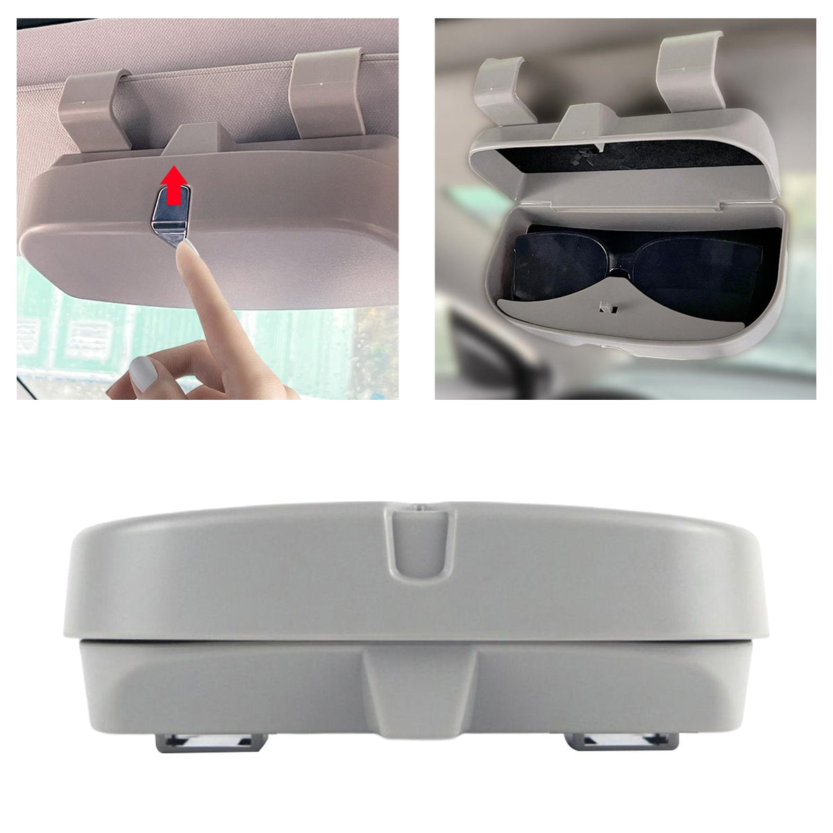 Maxbell Car Glasses Holder Clip Fit for Tesla Model 3 Y All Car Car Sun Visor Gray