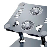 Maxbell Adjustable Laptop Stand Dual Fan Radiator Aluminum Alloy for for All Laptops Gray