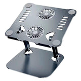 Maxbell Adjustable Laptop Stand Dual Fan Radiator Aluminum Alloy for for All Laptops Gray