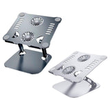 Maxbell Adjustable Laptop Stand Dual Fan Radiator Aluminum Alloy for for All Laptops Silver