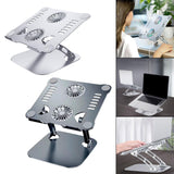 Maxbell Adjustable Laptop Stand Dual Fan Radiator Aluminum Alloy for for All Laptops Silver