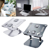 Maxbell Adjustable Laptop Stand Dual Fan Radiator Aluminum Alloy for for All Laptops Silver