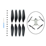 Maxbell 8Pcs Propellers Props Blades Replacement for Mini 3Pro  Black Silver Edge