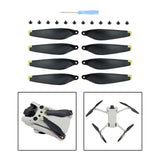 Maxbell 8Pcs Propellers Props Blades Replacement for Mini 3Pro  Black Yellow Edge