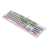 Maxbell Ergonomic 104 Keys Mechanical Gaming Keyboard USB Wired for Game Computer PC White