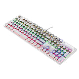 Maxbell Ergonomic 104 Keys Mechanical Gaming Keyboard USB Wired for Game Computer PC White