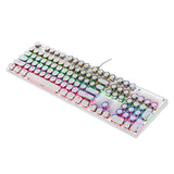 Maxbell Ergonomic 104 Keys Mechanical Gaming Keyboard USB Wired for Game Computer PC White