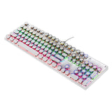 Maxbell Ergonomic 104 Keys Mechanical Gaming Keyboard USB Wired for Game Computer PC White