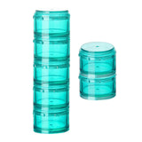 Maxbell 7 Pieces Plastic Weekly Pill Organizer Stackable Pot for Buttons Beads Green