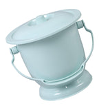 Maxbell Handheld Spittoon with Lid Portable PP Plastic Urine Pot for Household Blue