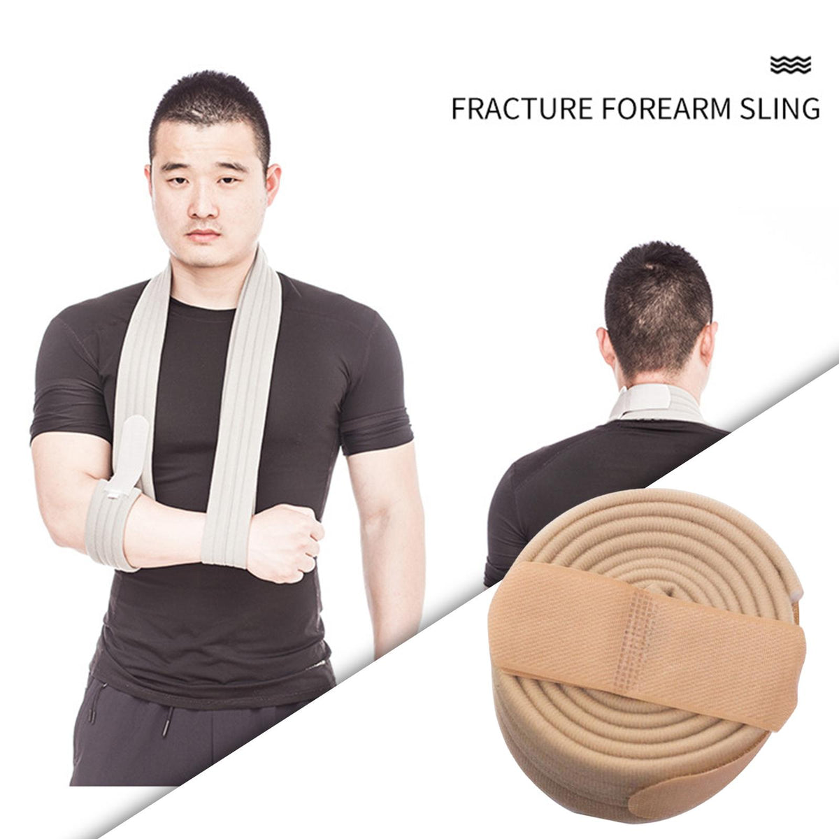 Maxbell Arm Sling Shoulder Immobilizer for Injured Arm Hand Elbow Fracture Sprains Beige