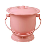 Maxbell Chamber Pot with Lid Bedpan Spittoon Indoor with Handle Urine Bucket Pink