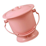 Maxbell Chamber Pot with Lid Bedpan Spittoon Indoor with Handle Urine Bucket Pink