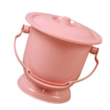Maxbell Chamber Pot with Lid Bedpan Spittoon Indoor with Handle Urine Bucket Pink