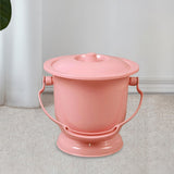 Maxbell Chamber Pot with Lid Bedpan Spittoon Indoor with Handle Urine Bucket Pink