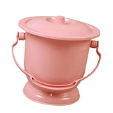 Maxbell Chamber Pot with Lid Bedpan Spittoon Indoor with Handle Urine Bucket Pink