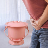 Maxbell Chamber Pot with Lid Bedpan Spittoon Indoor with Handle Urine Bucket Pink