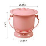 Maxbell Chamber Pot with Lid Bedpan Spittoon Indoor with Handle Urine Bucket Pink