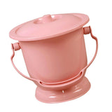 Maxbell Chamber Pot with Lid Bedpan Spittoon Indoor with Handle Urine Bucket Pink