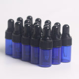Maxbell 15 Pieces Glass Dropping Bottles Portable Refillable for Perfume Storage 2ml  Blue Black